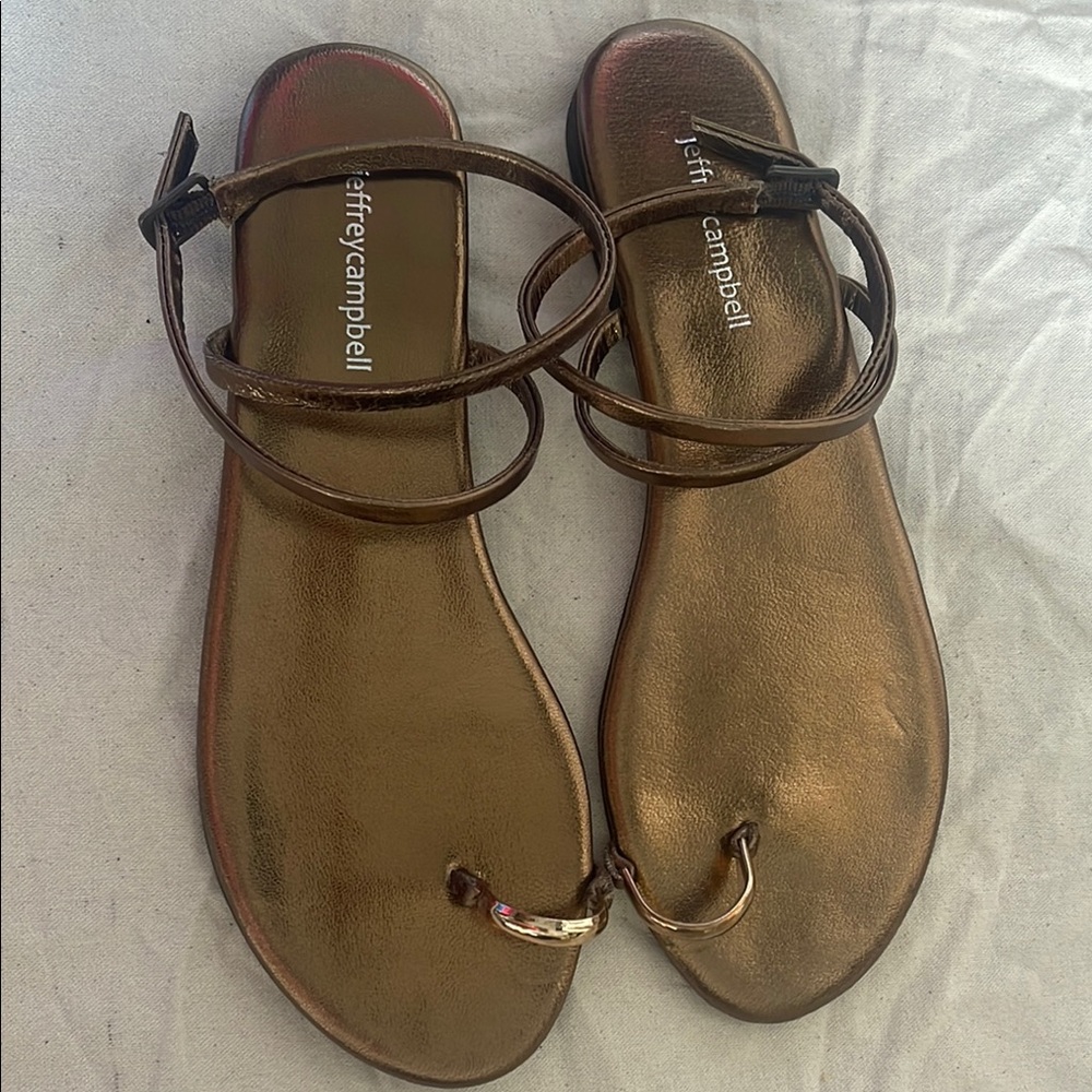 Jeffrey Campbell atlantica bronze Leather Sandals size 9
